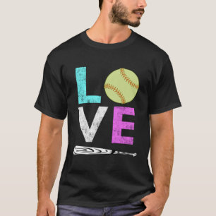 T-shirt Love Softball Best