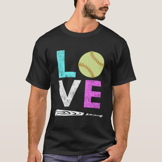 T-shirt Love Softball Best (Devant)