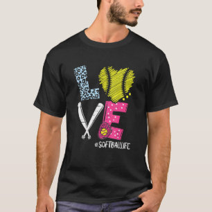 T-shirt Love Softball Coach Player Softball Life For Girls