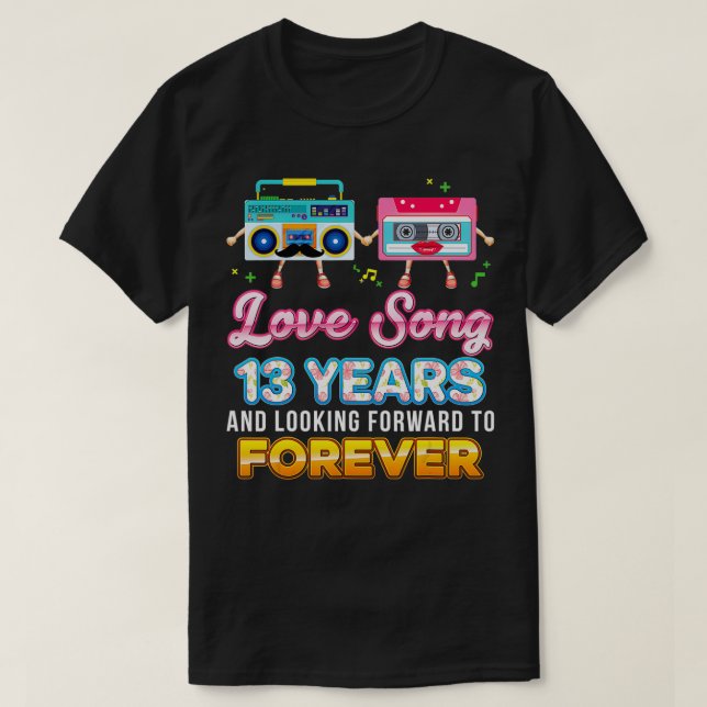 T-shirt Love Song 13 ans 13e anniversaire Mariage Casset (Design devant)