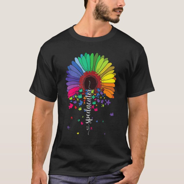 T-shirt Love Sped Teacher Autism Awareness Valentines Day  (Devant)