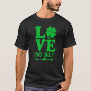 T-shirt Love St Patrick S Day Shamrock 2e année Enseignant