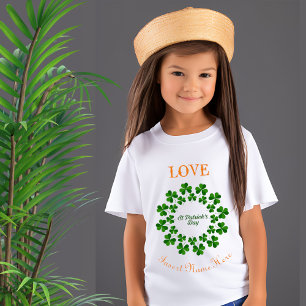 T-Shirt Love St Patrick's Day Cercle Shamrock personnalisé