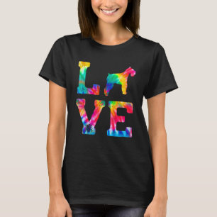 T-shirt Love Standard Schnauzer Tie Dye Chien Maman Papa