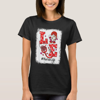 T-shirt Love Stethoscope Coeur Infirmière Vie Infirmière V