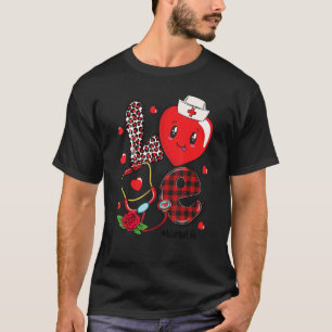 T-shirt LOVE Stethoscope Coeur Infirmière Vie Saint Valent