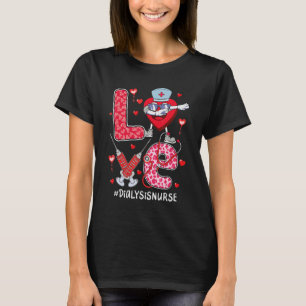 T-shirt Love Stethoscope Coeurs Dialyse Infirmière Valenti