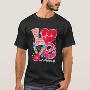 T-shirt Love Stethoscope Heart Love Nurse Valentines Day