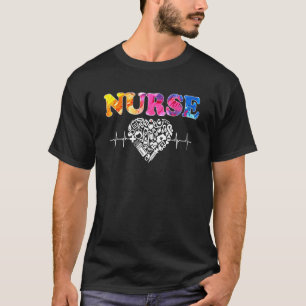 T-shirt Love Stethoscope Watercol Nurse Life Coeur Beat Rn