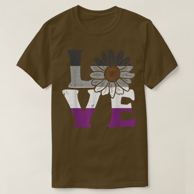 T-shirt Love Sunflower Aseual Flower Ace Pride Drapeau LGB (Design devant)