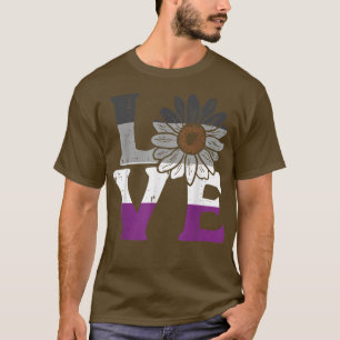 T-shirt Love Sunflower Aseual Flower Ace Pride Drapeau LGB