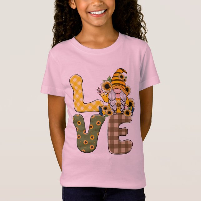 T-Shirt Love Sunflower Gnome (Devant)