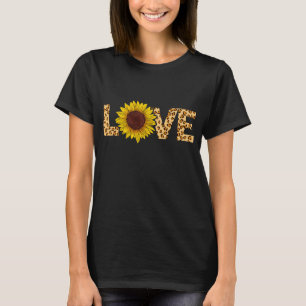 T-shirt Love Sunflower Leopard Cheetah Lover