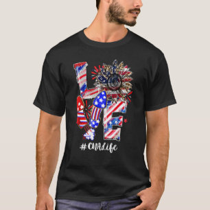 T-shirt Love Sunflower Leopard Fireworks Cna Life 4th Of J