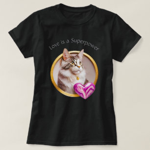 T-shirt Love Superpower Cat 01