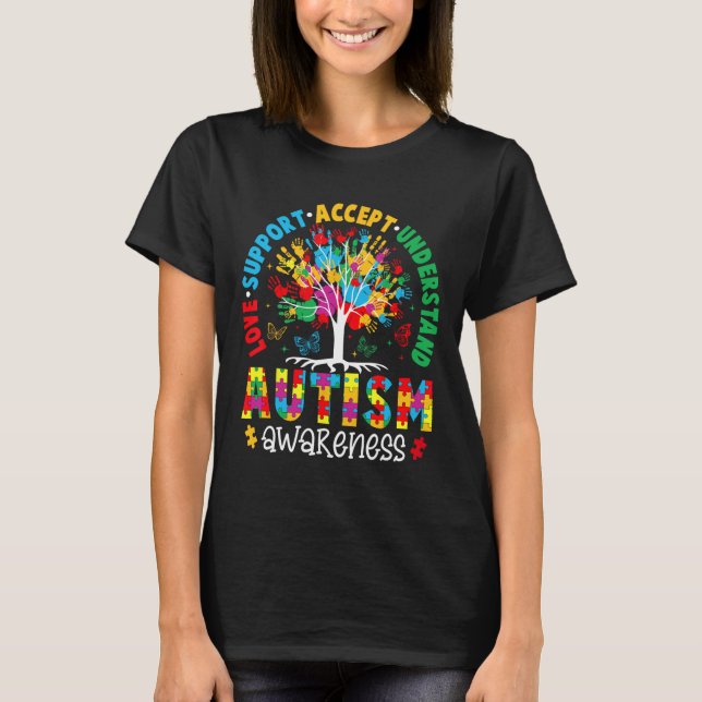 T-shirt Love Support Accepter Comprendre la Sensibilisatio (Devant)