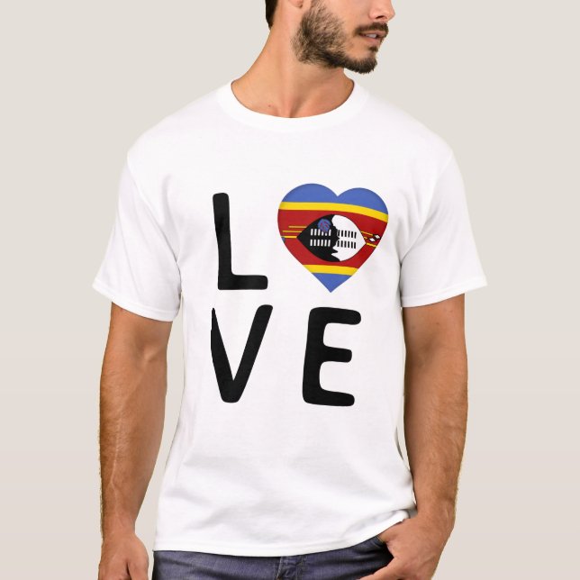 T-shirt Love - Swaziland Drapeau (Devant)