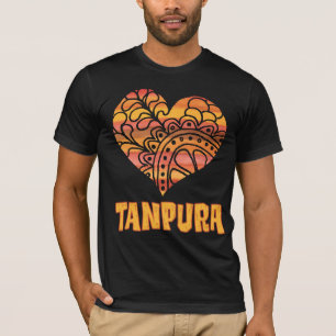 T-shirt Love Tanpura Orange Mandala Heart Musique indienne