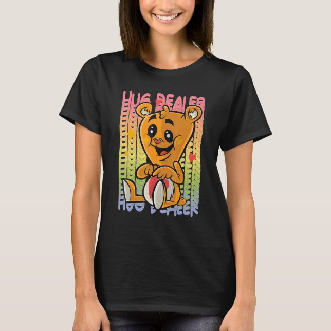 T-shirt Love Teddy Rainbow Hug Dealer Cute Teddy Bear Hug  (Devant)
