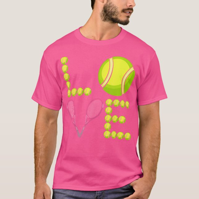 T-shirt Love Tennis Ball Racket Tennis Coach Joueur (Devant)