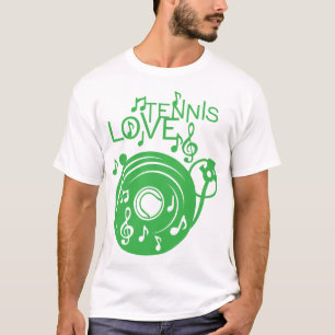 T-shirt love tennis tourne disque 33 tours musique note ba