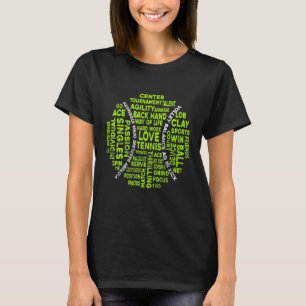 T-shirt Love Tennis Word Art Sports Amateurs