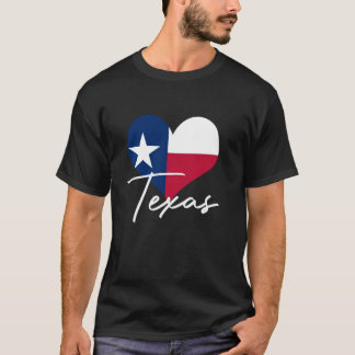 T-shirt Love Texas Flag Heart America Texas USA Houston Lo