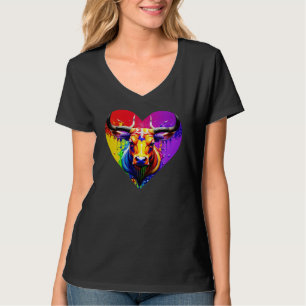 T-shirt Love Texas Longhorn Splash_Art_Bull