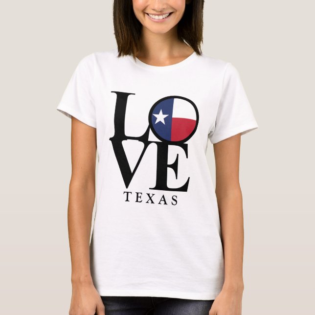 T-shirt LOVE Texas Womens Basic White Tee (Devant)