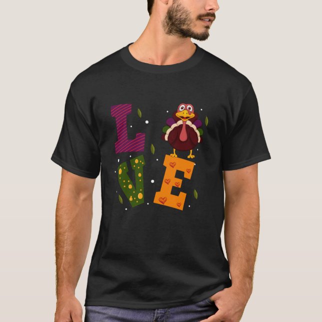T-shirt Love Thanksgiving T Shirt (Devant)