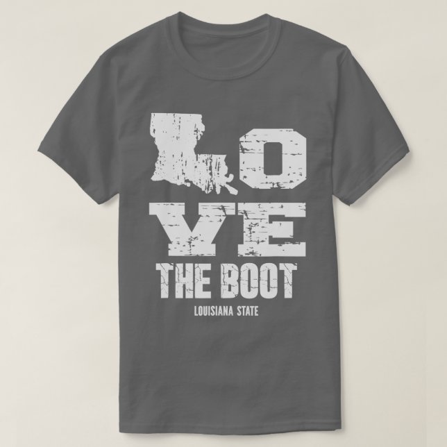 T-shirt Love The Boot Funny Louisiana State (Design devant)