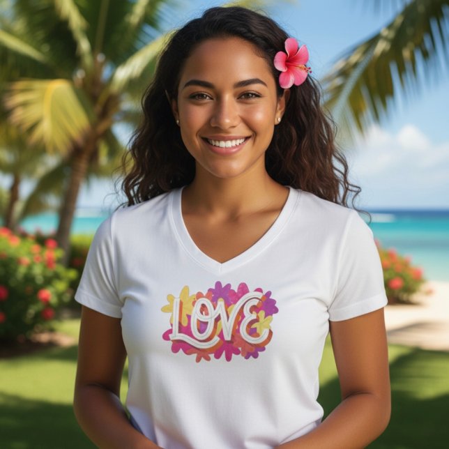 T-shirt LOVE Tri-Blend (Créateur téléchargé)