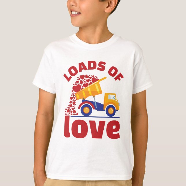 T-shirt Love Truck Valentine's Day Boy Kids (Devant)