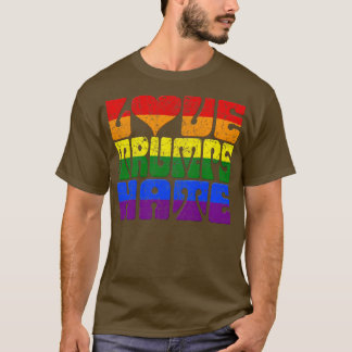 T-SHIRT LOVE TRUMPS HAINE DIVERSITÉ GAY PRIDE ANTIIMPEACH