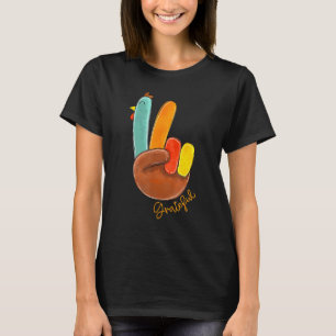 T-shirt Love Turkey Grateful Turkey Hand Sign Thanks