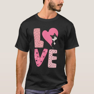 T-shirt LOVE Tuxedo Chat Valentine Coeur Pour Kitten Et An
