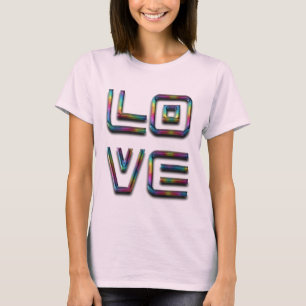 T-shirt Love Typographie Colorful Rainbow Word