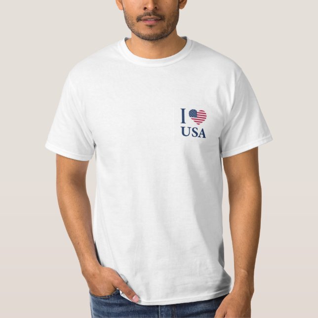 T-shirt Love USA - Patriotic Heartbeat Tee (Devant)