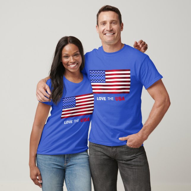 T-shirt Love USA/Rouge Blanc Bleu (Unisexe)
