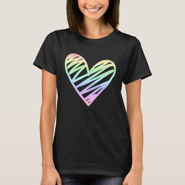 T-shirt Love Valentine's Day Pastel Rainbow 1 (Devant)
