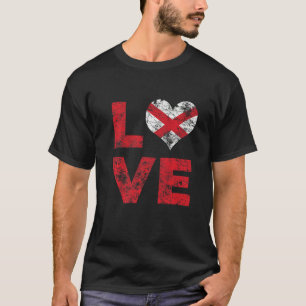 T-shirt Love Vintage Alabama State Flag