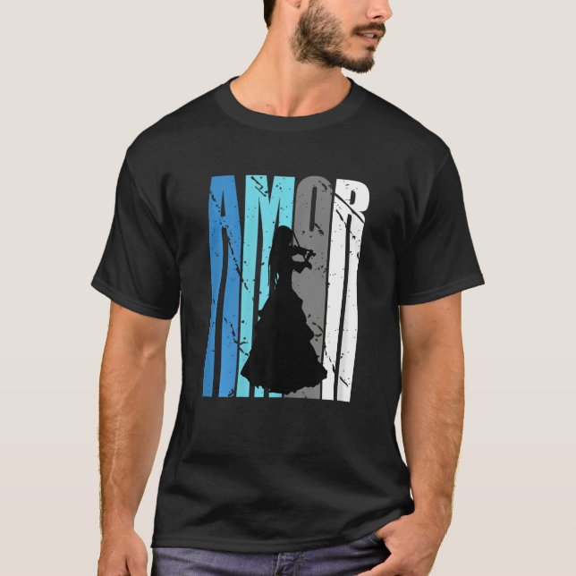 T-shirt Love Violin Motivating Amor Text Words Violinist V (Devant)