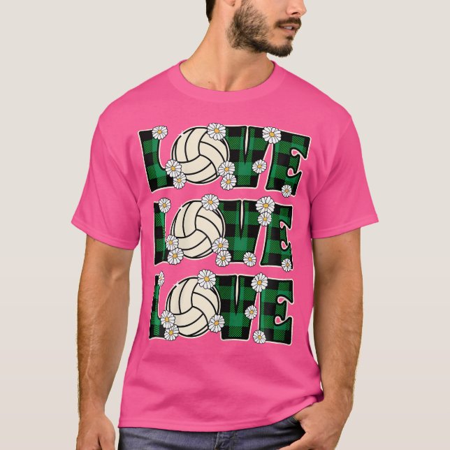 T-shirt Love Volleyball Amour Femmes Fille Cute Volleyball (Devant)