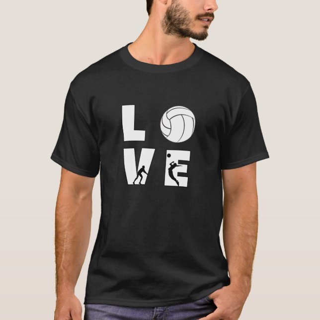 T-shirt Love Volleyball Volleyball Cadeaux Pour Filles Ado (Devant)