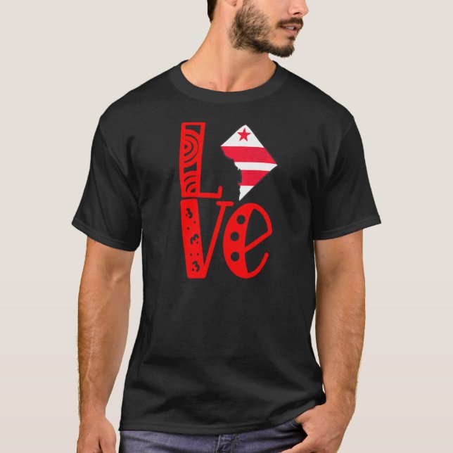 T-shirt Love Washington Dc En Lettres En Bloc (Devant)
