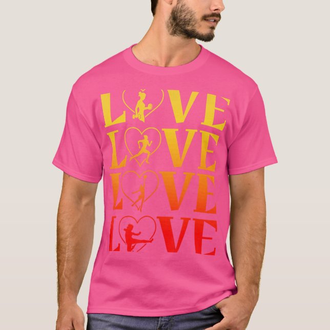 T-shirt Love Weightlifting Running Basketball Taekwondo Ka (Devant)