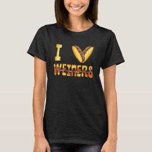 T-shirt Love Weiners Hotdogs Wiener Saucage Hot Amoureux d
