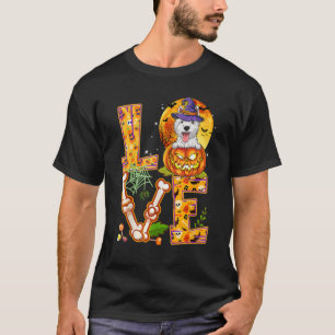 T-shirt Love Westie Sorcière Citrouille Effrayant Chien d'