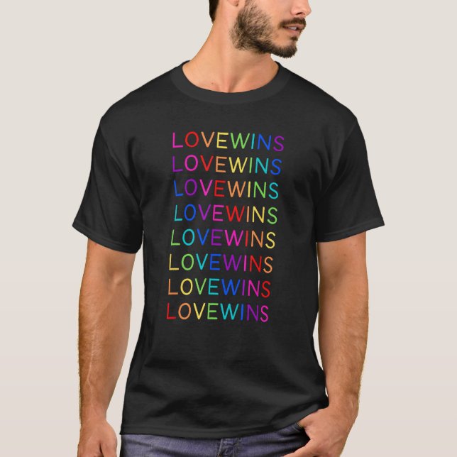 T-shirt Love Will Win LGBTQ Rainbow Flag  LGBTQIA+ Pride M (Devant)