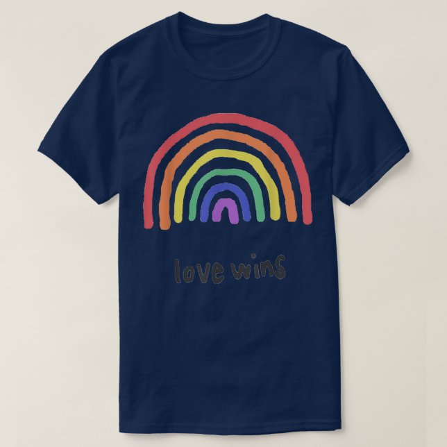 T-shirt Love Wins Rainbow LGBT  (Design devant)